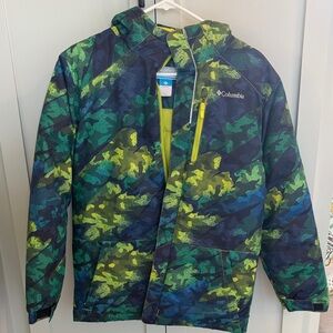 Columbia Green and Blue Camo Winter coat